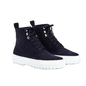 EUC Aquatalia Navy Suede Tess Hi Top Sneakers